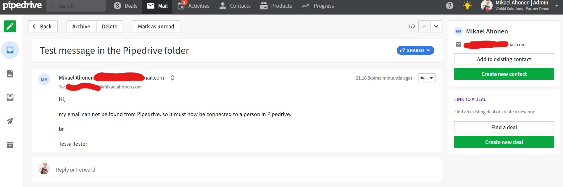 Email management is much smoother in Pipedrive Advanced. Email management is much smoother in Pipedrive Advanced.