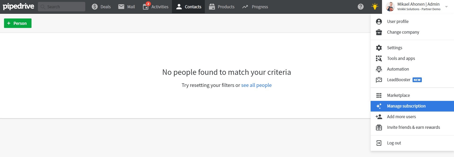 Subscription management and Add more users functionality can be found from the menu on the top right. Subscription management and Add more users functionality can be found from the menu on the top right.