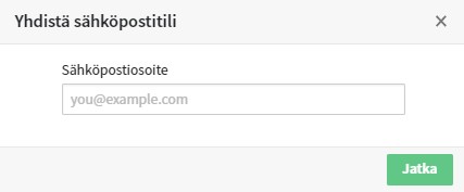 Kirjoita sähköpostisi ponnahdusikkunaan. Kirjoita sähköpostisi ponnahdusikkunaan.